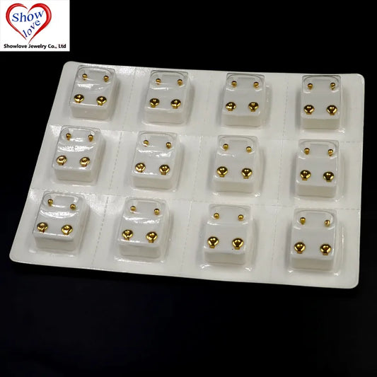 12Pairs Surgical Gold&Silver  Ear  and Piercing Studs